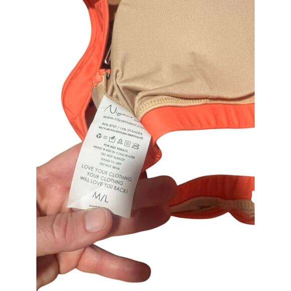 NWT Niyama Sol Coral Eclipse Bra size M/L Activewear yoga peach apricot - Picture 4 of 5